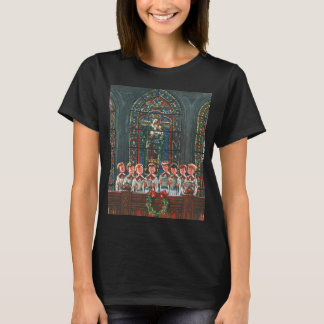 Vintage Christmas Children Singing Choir in Church T-Shirt