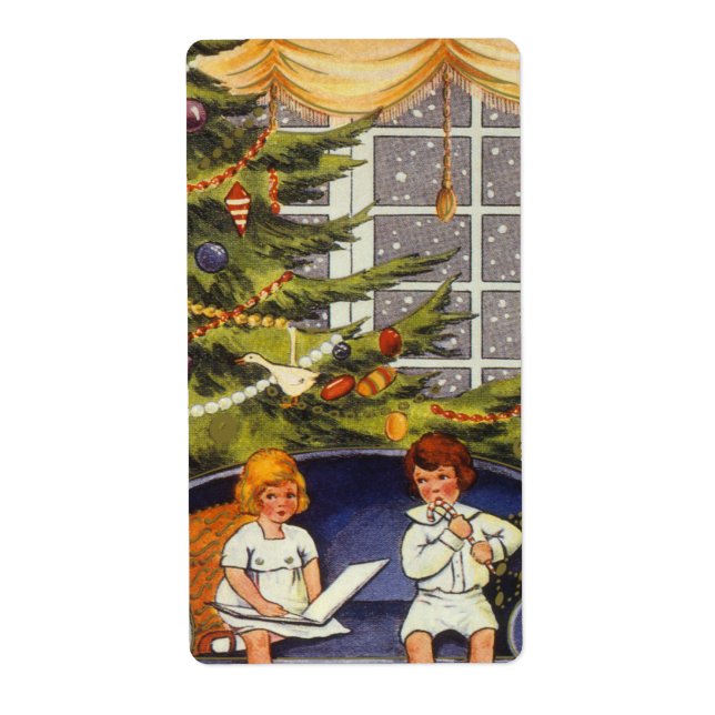 Vintage Christmas, Children Sitting on a Couch (Front)
