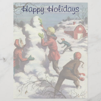 Vintage Christmas, Children Snowball Fight