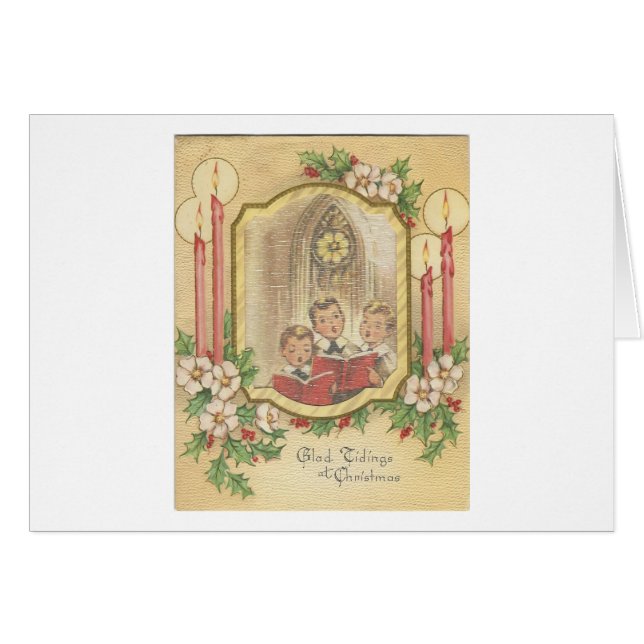 Vintage Christmas Choir Boys With Candles (Front Horizontal)