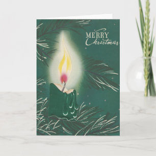 Vintage Christmas Christmas Candle Holiday Card