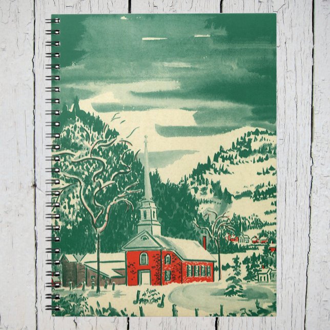 Vintage Christmas Church, Snowscape in Winter Notebook (Creator Uploaded)