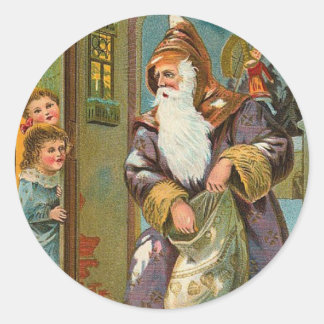 Vintage Christmas Classic Round Sticker