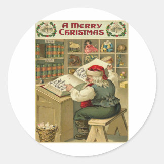 Vintage Christmas Classic Round Sticker
