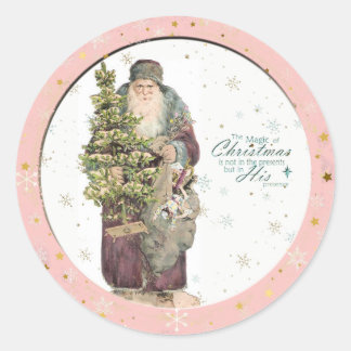 Vintage Christmas Classic Round Sticker