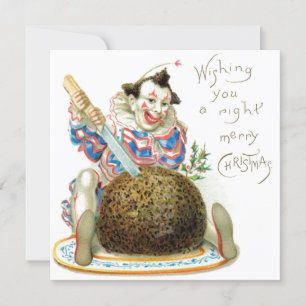 Vintage Christmas Clown Holiday Card