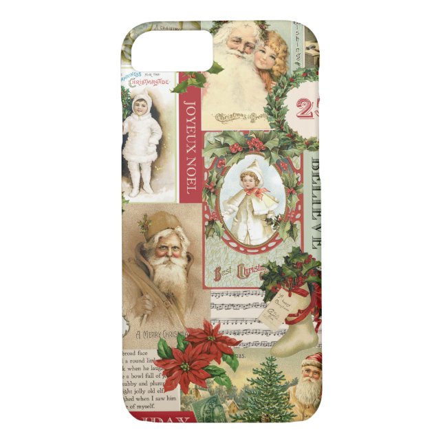 VINTAGE CHRISTMAS COLLAGE Case-Mate iPhone CASE (Back)