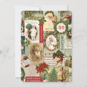 VINTAGE CHRISTMAS COLLAGE HOLIDAY CARD