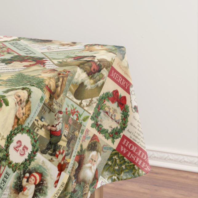 VINTAGE CHRISTMAS COLLAGE TABLECLOTH (In Situ)