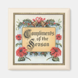 Vintage Christmas, Compliments of the Season Magnet