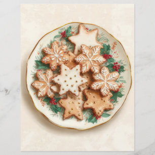Vintage Christmas Cookies Scrapbook Paper