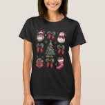Vintage Christmas Coquette Bow Santa Snowman Chris T-Shirt<br><div class="desc">Vintage Christmas Coquette Bow Santa Snowman Christmas Tree</div>