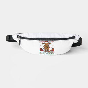 Vintage Christmas Cow Holiday Vector Shirt Design_ Bum Bags