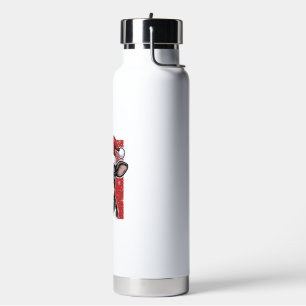 Vintage Christmas Cow Santa Hat Holiday Shirt (2)_ Water Bottle