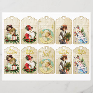Vintage Christmas cut out gift tags