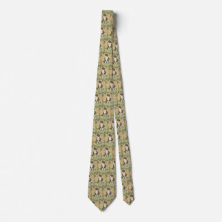 Vintage Christmas, Cute Puppy Under Christmas Tree Tie
