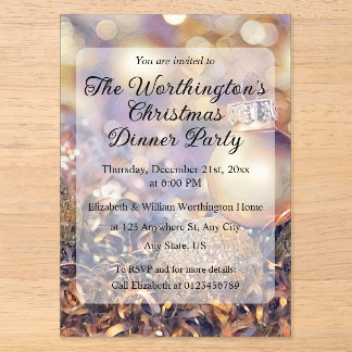Vintage Christmas Decorations Ornaments Acrylic Invitations
