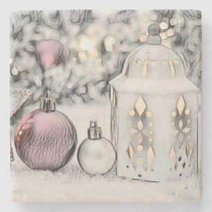 Vintage Christmas Decorations Ornaments  Stone Coa Coaster