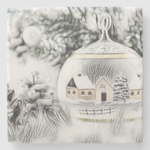 Vintage Christmas Decorations Ornaments  Stone Coa Coaster