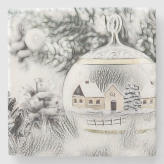 Vintage Christmas Decorations Ornaments  Stone Coa Coaster
