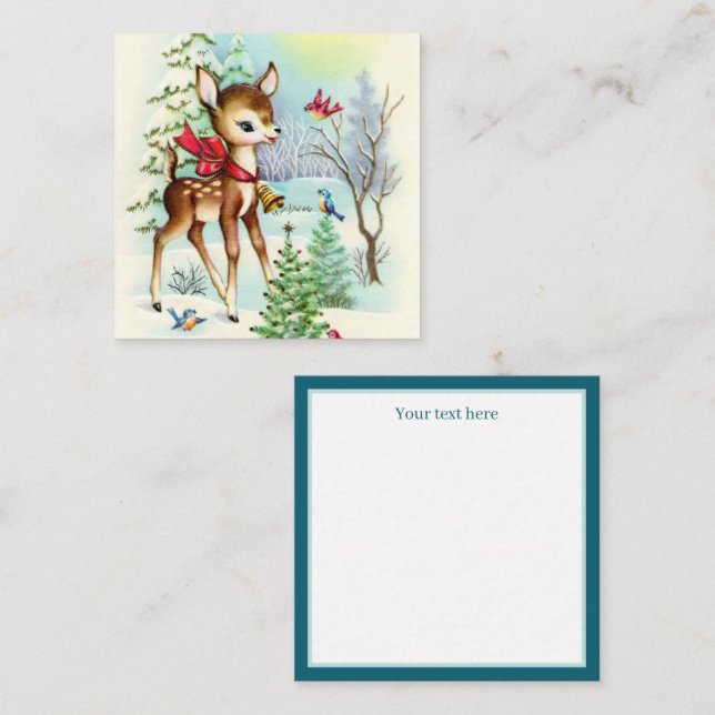 vintage Christmas deer add text Holiday Card (Front/Back)