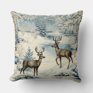 Vintage Christmas Deer Cushion