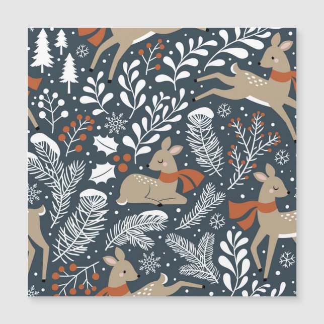 Vintage Christmas deer, festive design (Front)