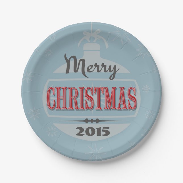 Vintage Christmas design Paper Plate (Front)