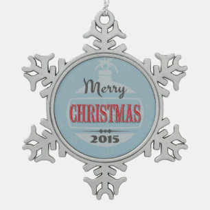Vintage Christmas design Snowflake Pewter Christmas Ornament