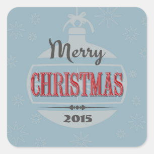 Vintage Christmas design Square Sticker