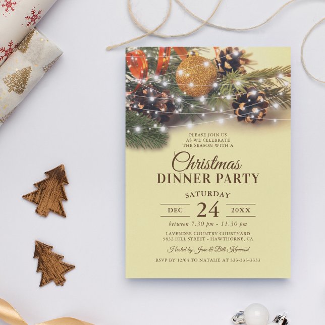 Vintage Christmas Dinner Party Invitation (Creator Uploaded)