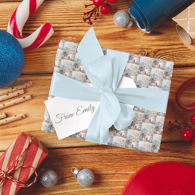 Vintage Christmas Donkey Kitten Wrapping Paper (Creator Uploaded)