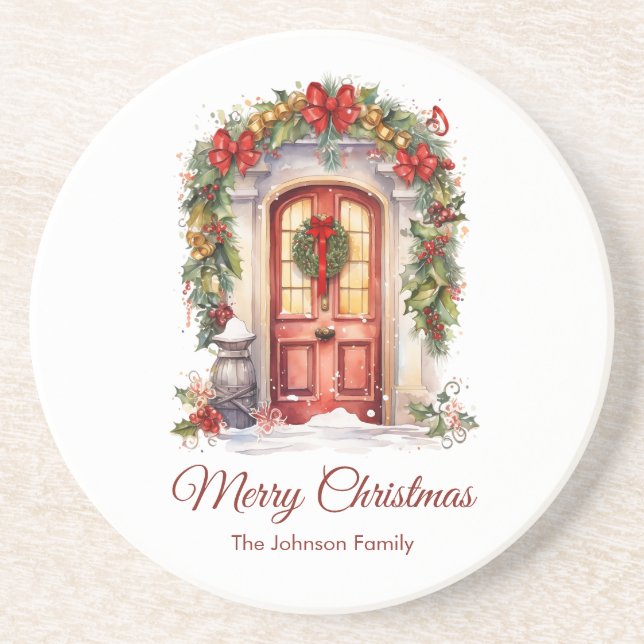 Vintage Christmas Door Coaster (Front)