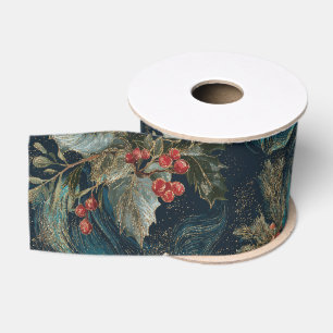 Vintage Christmas Elegant Sparkle Grosgrain Ribbon