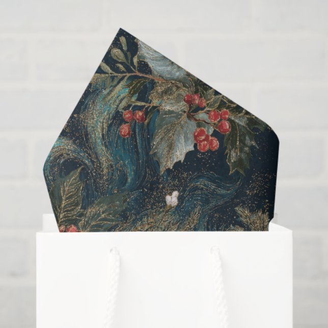 Vintage Christmas Elegant Sparkle Tissue Paper (Gift Bag)