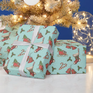 Vintage Christmas Elements Wrapping Paper
