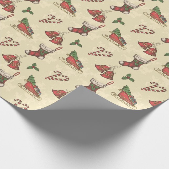 Vintage Christmas Elements  Wrapping Paper (Corner)