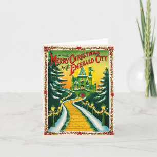 Vintage Christmas Emerald City Holiday Card