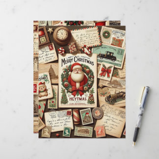 Vintage Christmas Ephemera Scrapbook Paper