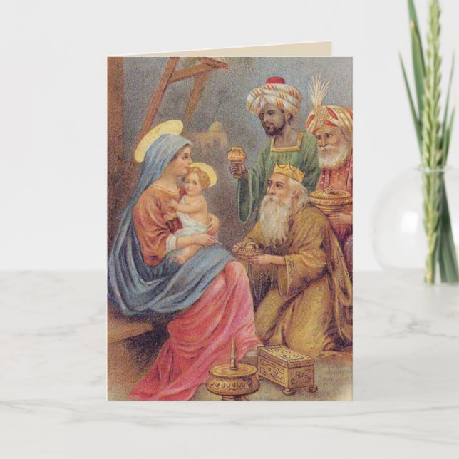 Vintage Christmas Epiphany Three Kings Holiday Card (Front)