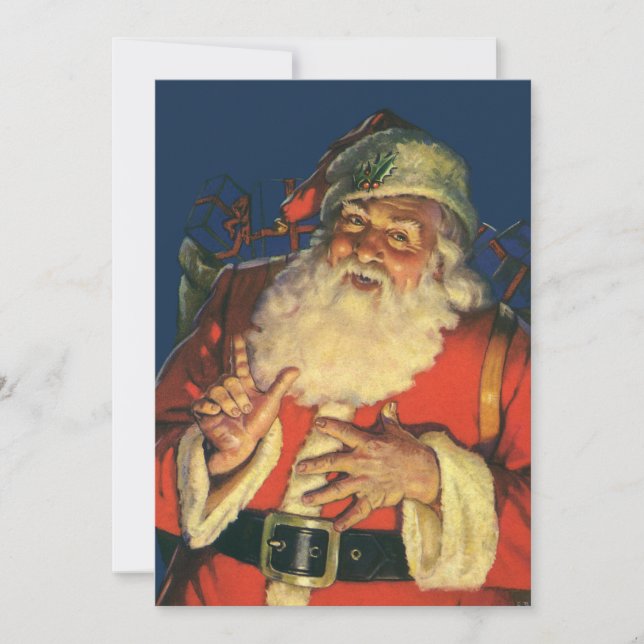 Vintage Christmas Eve Retro Santa Claus Invitation (Front)
