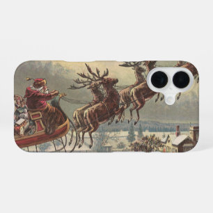 Vintage Christmas Eve Victorian Santa Claus Sleigh iPhone 16 Case