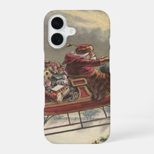 Vintage Christmas Eve Victorian Santa Claus Sleigh iPhone 16 Case