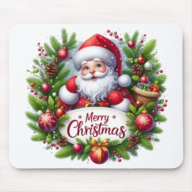 Vintage Christmas Eve Victorian Santa Mouse Pad (Front)