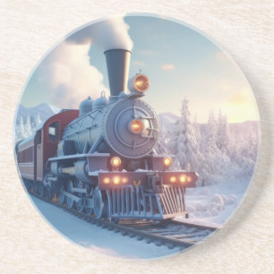 Vintage Christmas Express Gift for Train Lovers Coaster