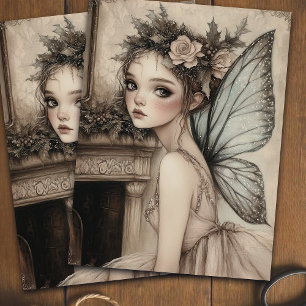 Vintage Christmas Fairy Ballerina Decoupage Tissue Paper