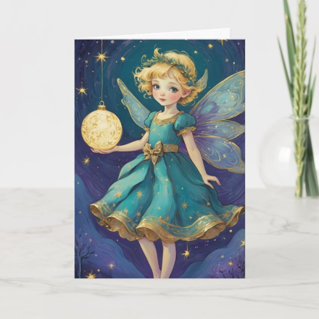 Vintage Christmas Fairy Personalised Victorian Card (Front)
