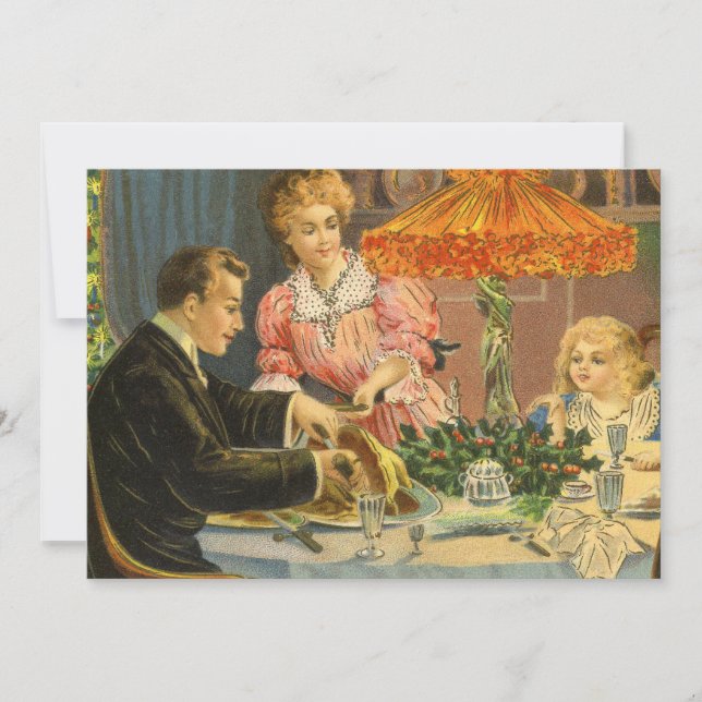Vintage Christmas, Family Dinner Invitation (Front)