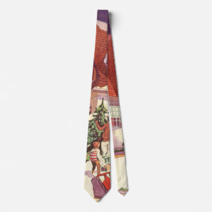 Vintage Christmas, Family House in the Snow Tie