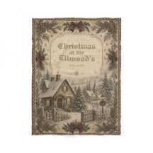 Vintage Christmas Family Name Personalised Decor